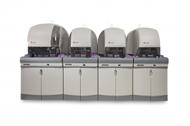 The UniCel DxH 2401 analyses up to 300 samples and 140 slides per hour.