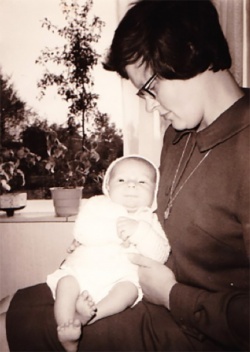 Ben Mol as a baby (just a few weeks old) with his mother, Annemie Mol-Albers,...