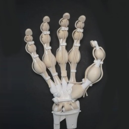 Komplexe Objekte wie diese Hand werden Schicht für Schicht aus Polymeren mit...