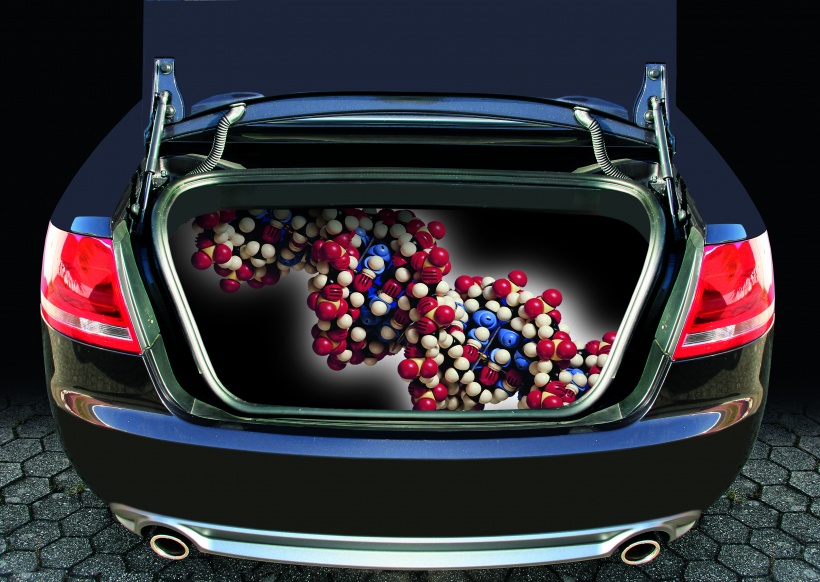 Car with symbolised bubbles in the boot