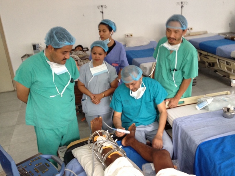 Medical staff from many countries worked together in the Nepal aid programme.