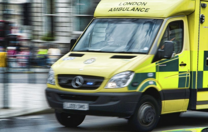 Motion blur picture of a London Ambulance Service front line vehicle