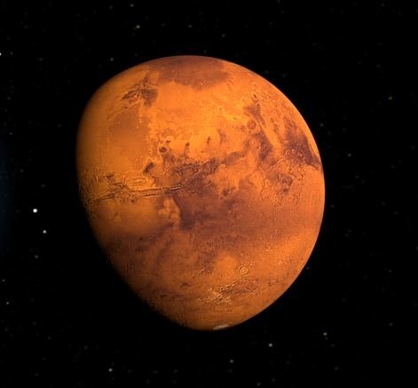 planet mars seen from space